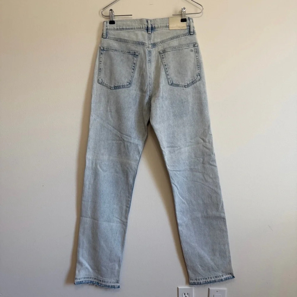 NWOT rag & bone Harlow Midrise Straight Jeans - raw hem light Raquel wash 28